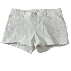 Lilly Pulitzer Isabela Denim Women's White Shorts 4” Inseam StarFish Detail 16